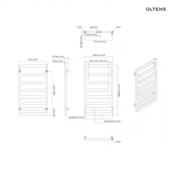Oltens Flamma grzejnik łazienkowy 88x50 biały 55014000 + KOD RABATOWY + Wysyłka 0zł